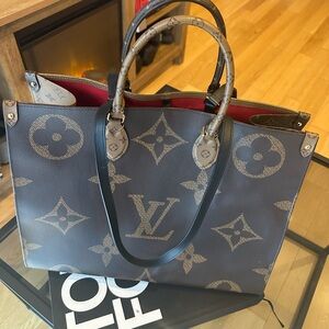 Louis Vuitton Brown Monogram Tote with Tan Handles